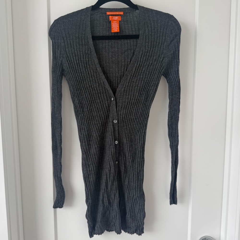 Joe Fresh Charcoal Merino Wool Cardigan